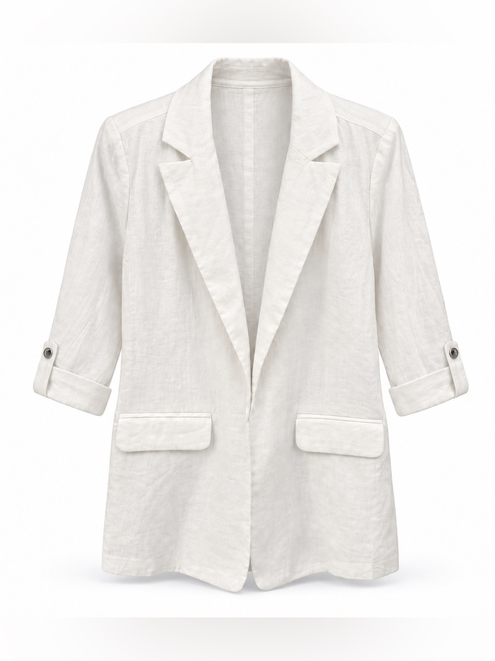 Saks Fifth Avenue White Relaxed Linen Blazer Size S - Picture 3 of 4